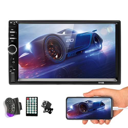 Podofo Double Din Car Stereo - Bluetooth Radio Receiver 7'' LCD Touch Screen MP3/USB/SD FM Audio/Radio Support iOS/Android Mirror Link Bluetooth Hands Free Calling