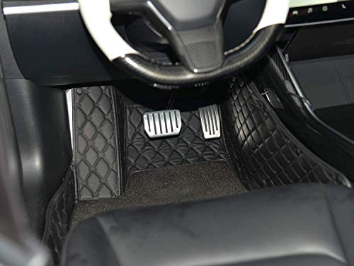 ThinSGO Tesla Model 3 All-Wealther Floor Mat Waterproof Full Covered PU Leather Vehicle Floor Carpet (Floor Mat Black)
