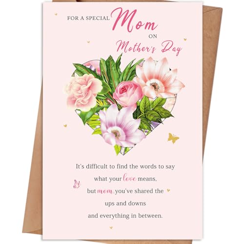 gerdiny Mother's Day Card, Mothers Day Gifts Ideas for Mom from Daughter Son Kids, Happy Mother's Day