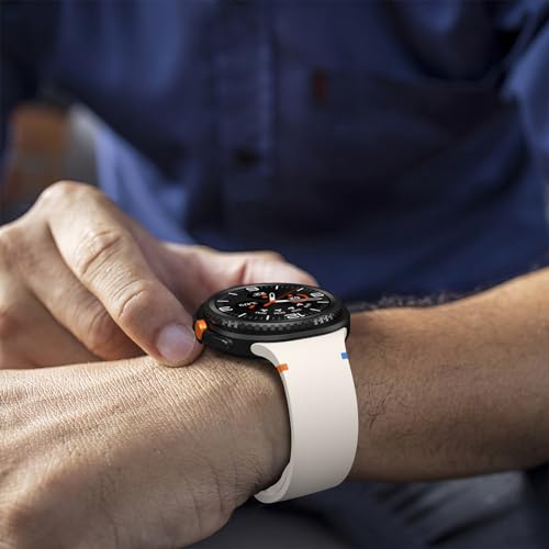 DEALELE Pasek kompatybilny z zegarkiem Samsung Galaxy Watch 8 40 mm / 44 mm / 8 Classic 46 mm, miękki, oddychający, sportowy, silikonowy pasek zastępczy dla kobiet i mężczyzn, S/M -20mm wide, Stal