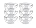 Luminarc, seria opróżniająca, szklana miska 17 cm, 6-częściowy zestaw płaskie okrągłe miski, naczynia deserowe