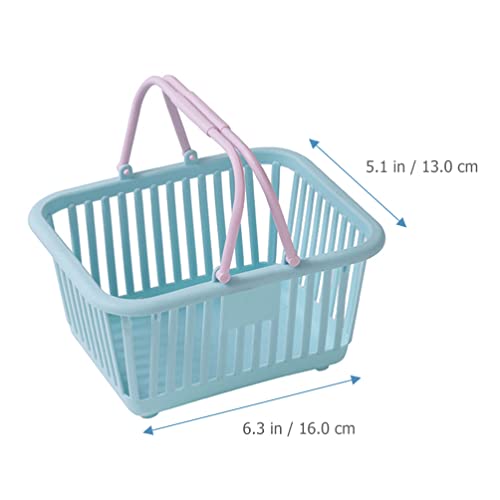 Toddmomy 4Pcs Miniature Shopping Basket, Plastic Shopping Baskets With Handles Small Grocery Basket Picnic Basket #TOP4