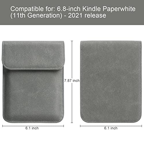 Walnew Sleeve Case For 6.8-Inch All-New Kindle Paperwhite 11Th Generation 2021, Protective Pouch Bag Case Cover For 6.8” Kindle Paperwhite E-Reader (Gray) #TOP1