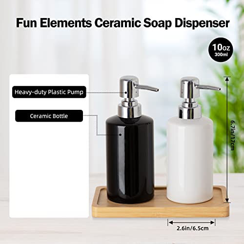 Fe Fun Elements Fe Soap Dispenser, 300Ml/10Oz Ceramic Liquid Soap Pump Dispenser, Refillable Dish Soap Dispenser For Kitchen Bathroom Washroom  thumb #1