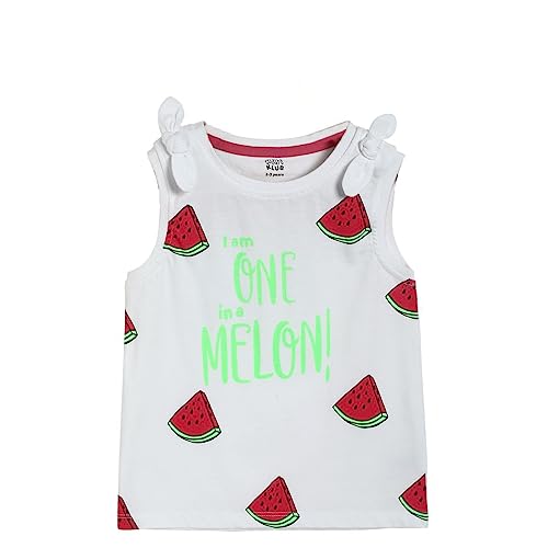 Image of miniklub Baby Round Neck Sleeveless Knitted Cotton Top (White Color)