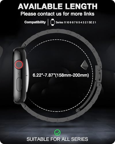 Image of EPULY Metal Band Compatible with Apple Watch Bands for Men 42mm 41mm 40mm 38mm, Business Stainless Steel Strap for iWatch Series 11 10 9 8 7 6 5 4 3 2 1, SE3 2 1, Ultra3 2 1, No Tools Required