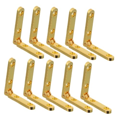 Abaodam 10個 錆びにくい亜合金製折りたたみヒンジ ジュエリーボックス 木製 ケース 小型家具用開閉スムーズで な装着簡単アクセサリー