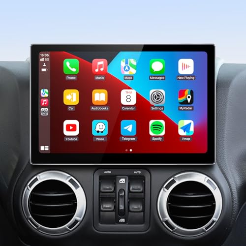 11.5" Car Radio for Jeep Wrangler JK Compass Grand Cherokee Dodge Ram CarPlay 4+64G 2K Touchscreen Stereo Upgrade/Android Auto/Android13/GPS Navigatio