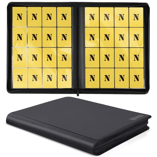 16 Pocket Card Binder 1280 Pockets Ringless Trading Card Binder Premium Zipper Card Album Folder for TCG MTG Game&Sports Cards(BLACK)
