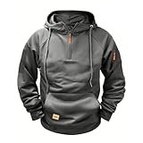 Generisch Hoodie Herren Arbeitskleidung Outdoor Winddichte Kapuzenpullover Herbst Winter Warme Sweater Casual Stilvoll Arbeitspullover Mit Taschen Und Reißverschluss Armablage Sport Kapuzenpullover