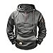 Mens Tactical Work Hoodies Long Sleeve Drawstring Hood 1/4 Zip Pullover High Neck Casual Fashion Sweatshirts Dark Gray