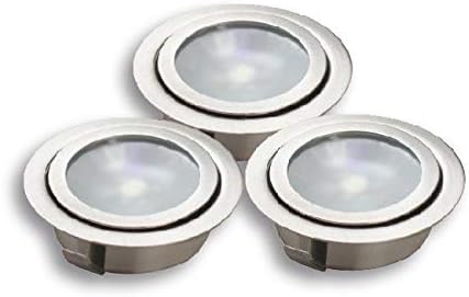 LED recessed Downlight spot Rani Round Silver Ã˜7.0cm 3er Set with Transformer and Cable [Energy Class A+]
