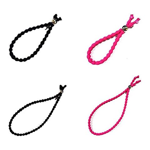 4Pcs Adjustable Length Hair Ties No-Slip Hairband Hair Scrunchies Elastic Ponytail Holders Hair Bands for Women Girls Buns Thick Braided Kinky Curly Natural Hair(2 Size) Cover