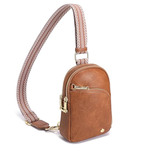 Image of INICAT Travel Sling Bag, Anti Theft Crossbody Bag for Women | RFID Blocking, 8 Card Slots, Back Zippered Pocket, Metal Zippers,Switchable Strap