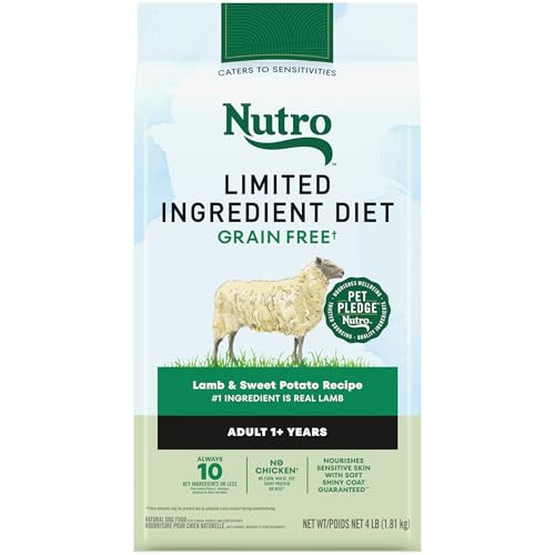 Nutro Limited Ingredient Diet Dry Dog Food, Adult Dog Food Dry Lamb & Sweet Potato Recipe, 4 lb. Bag