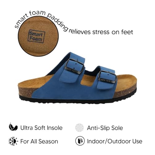 Image of Kids' 100% Genuine Leather Sandals - Comfortable Smart Foam Footbed, Adjustable Straps, Durable Non-Slip Sole and Stylish