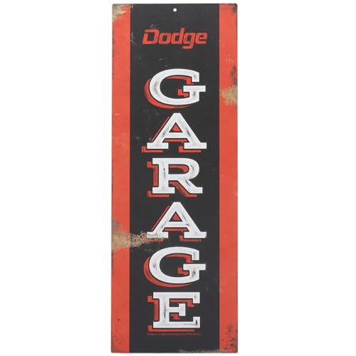 Plaque verticale en métal Dodge Garage – Panneau vintage Dodge pour garage, magasin ou grotte d'homme