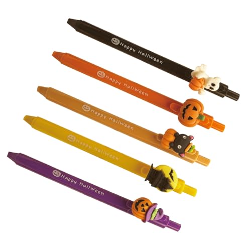 5PCSノベルティジェルペンハロウィーンハロウィーン漫画ジェルペン子供の学生大人のライティングジャーナリングスクールスタッタリーサプライライティング楽器