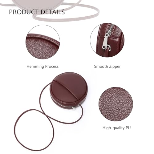 Image of Circle Crossbody Bag for Women NYLON Circle Purse with Zipper Adjustable Knot Shoulder Straps