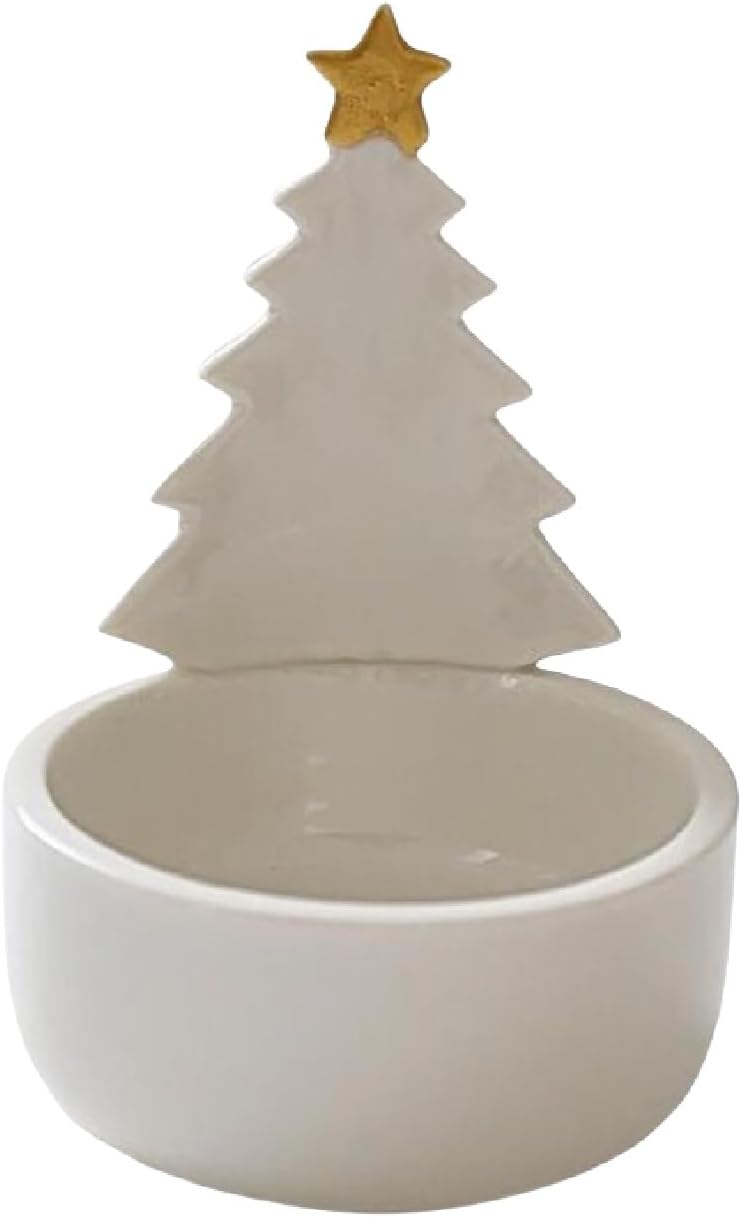 Christmas Tree Candle Holder, Ceramic Christmas Tree Candlestick, Funny Tealight Candle Holder, Christmas Atmosphere Ornament, Gift for Home Office Decoration(Gold)