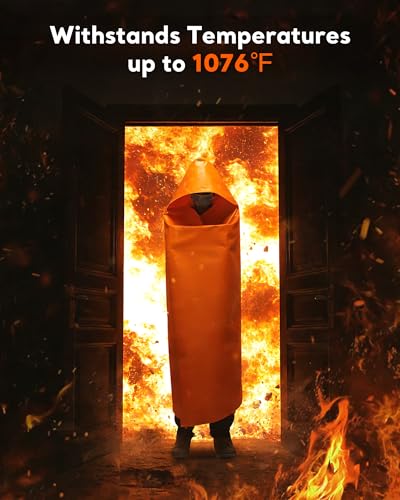Image of Mondoshop Emergency Fireproof Cloak for Home for Car Safe Fire Escape Cloak for Adults Camping Essentials - Fire Retardant Suits Wrap Body Survival Gear for People