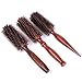 Healthcom 3 in 1 Premium Boar Bristle Brush Natural Boar Bristle Round Styling Hair Brush Wooden Comb Hair Drying Styling Curling Hair Brush for Women Men