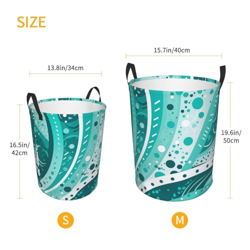Panier linge pliable turquoise Oxford imperméable taille M