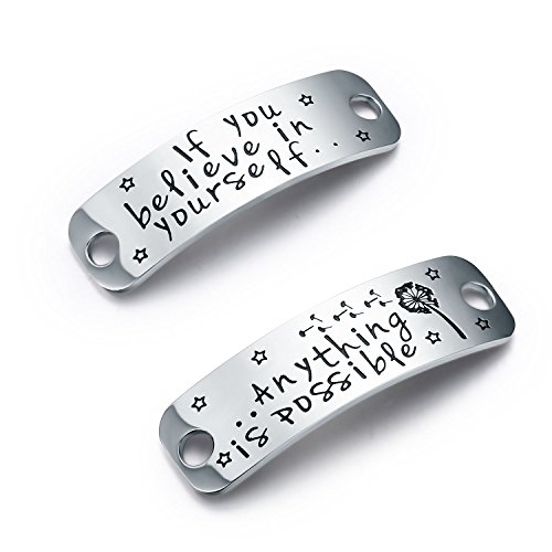 CJ&M If You Believe in Yourself.. Anything is Possible Lace Tag,Trainer Tags,Gift for Runner,Fitness Gym Gift,Get Fit Running,Runners Gift,Shoelace Charm,Inspirational Gift for Girls
