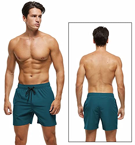 Image of Tyhengta Men's Swim Trunks Quick Dry Beach Shorts with Zipper Pockets and Mesh Lining