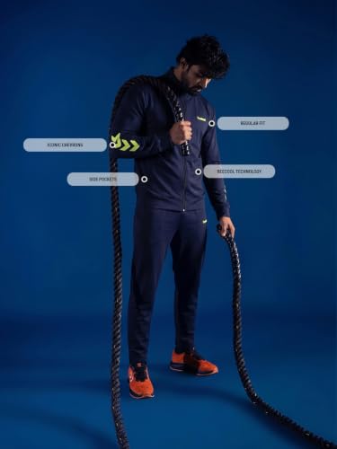 Image of hummel Promo Men's All weather Regular Fit Track Suit with Zipper and Pockets Comfortable Breathable Stretchable Soft Fabric For Everyday Use Ideal for Gym Training or Running Loungwear