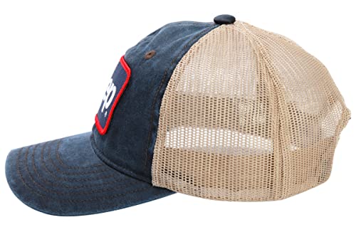 Jeep Premium Navy Waxed Chino Twill/Lightweight Khaki Mesh Patch Hat - Navy/Khaki #TOP5