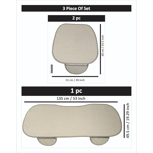 Image of AURAFRESH Car Seat Protector Cushions Cover, Airbag friendaly. (BAIGE, 3PC Front& Rear SEAT)