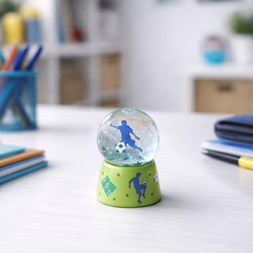 Traumkugel Motiv Fußball: Traumkugel mit 3D-Fußballfigur und passendem Glitter