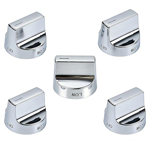 Image of W11122880 Stove Knobs Replacement Whirlpool WFG520S0FS0 WFG770H0FZ0 Knob | W10862482 Gas Range Knob WFG745H0FS1 WFG520S0FS1 WFG745H0FE1 Whirlpool Gas Stove Oven Parts Burner Control Knobs 5Pcs Silver