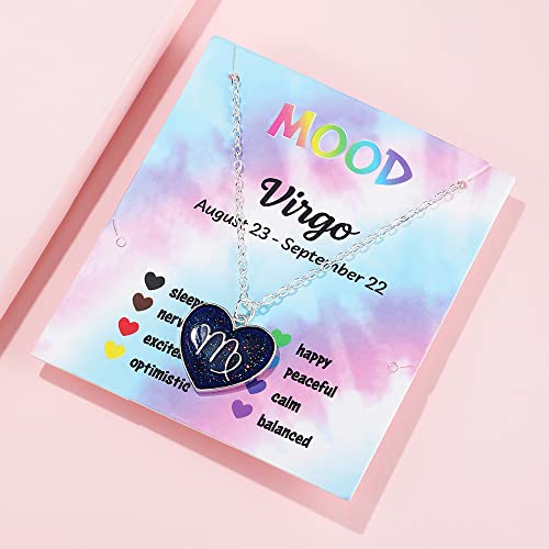 Temperature Sensing Color Changing Pendant 12 Constellation Zodiac Necklace Astrology Horoscope with Message Card for Women Birthday Gifts2