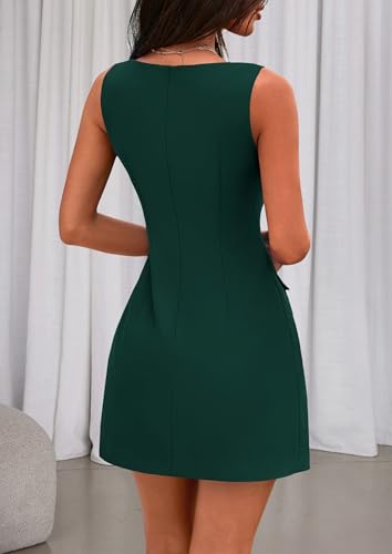 Image of PRETTYGARDEN Womens Sleeveless Summer Dresses 2026 Formal Boat Neck Bodycon Elegant A Line Business Work Office Mini Dress