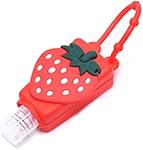 Red Strawberry Empty Travel Hand Sanitizer Bottle, Silicone Sleeve Refillable Empty Squeeze Leakproof Flip Cap Keychain, Hand Soap Holder Cosmetic Containers, Refillable Portable Travel Containers