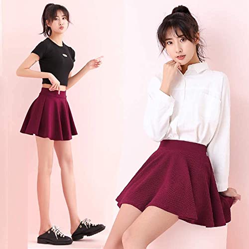 Image of Mehrang Spandex Women's Classic Stretchy All Time Trendy Skater Skirt with Attached Inner Shorts and Flared Inskirt
