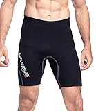 LIFURIOUS Men's Neoprene Wetsuit Shorts Diving Scuba Suits Shorts 2mm for Swimming Canoeing Surfing Water Sports Black L