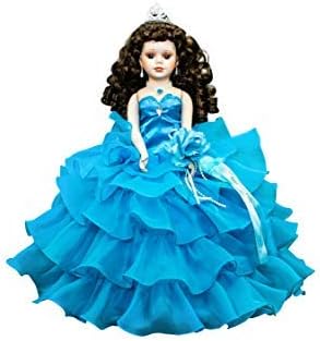 18" Porcelain Quince Anos Quinceanera Umbrella Last Doll Muneca Centerpiece ~ KW18728 ~ (Turquoise)