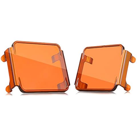 Amber LED Cube Light Covers, Nirider 2PCS 3 Inch Transparent Yellow Light Bar Covers for Square LED Pods, Work Lights, Off Road Lights, Driving Lights, Fog Lights Cover