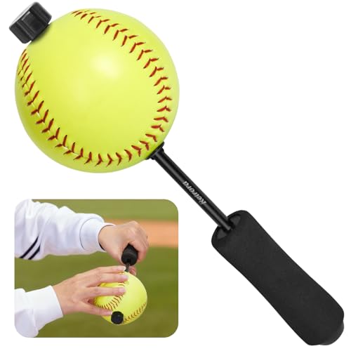 Retrora Softball Pitching Tools - 12 Inch Finger Strength & Spin Control Practice Softball Pitching Trainer Portable Training Aid for Fastpitch & Slowpitch Players