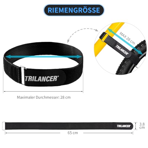 Fahrradträgergurte, 4er-Pack Trilancer Verstellbare Fahrrad-Stabilisator-Gurte, Spanngurte mit Haken und Schlaufe für Auto- und Wandhalterung, für Transport und Aufbewahrung (65 cm x 3,8 cm)