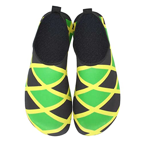Image of Water Shoes for Women and Men Quick-Dry Swim Beach Shoes for Outdoor Surfing Yoga Exercise Jamaica Flag Caribbean Reggae Rasta