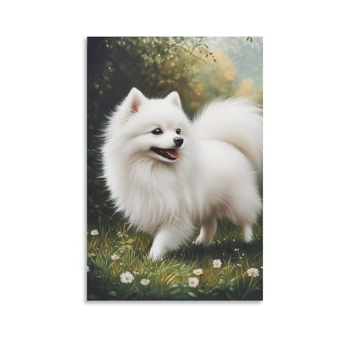 Cuadros de Pomerania para sala de estar pintura mural anti decoloracion 50x75cm