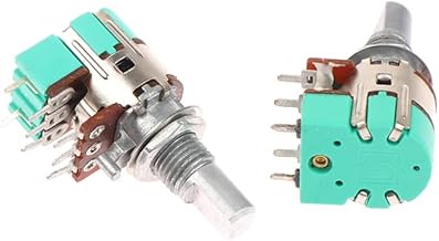 CentIoT - H120 Rotary Encoder - Digital Potentiometer Stereo Dual Channel Volume Control with switch - 8 Pin 15mm Half Shaft handle (2PCS) (A10K)