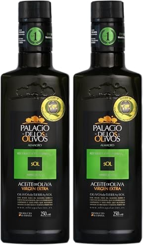 Palacio de Los Olivos - Aceite De Oliva Virgen Extra Arbequina Gourmet - Prensado en Frío, Recolección Temprana - Botella de 250 ml (Paquete de 2)
