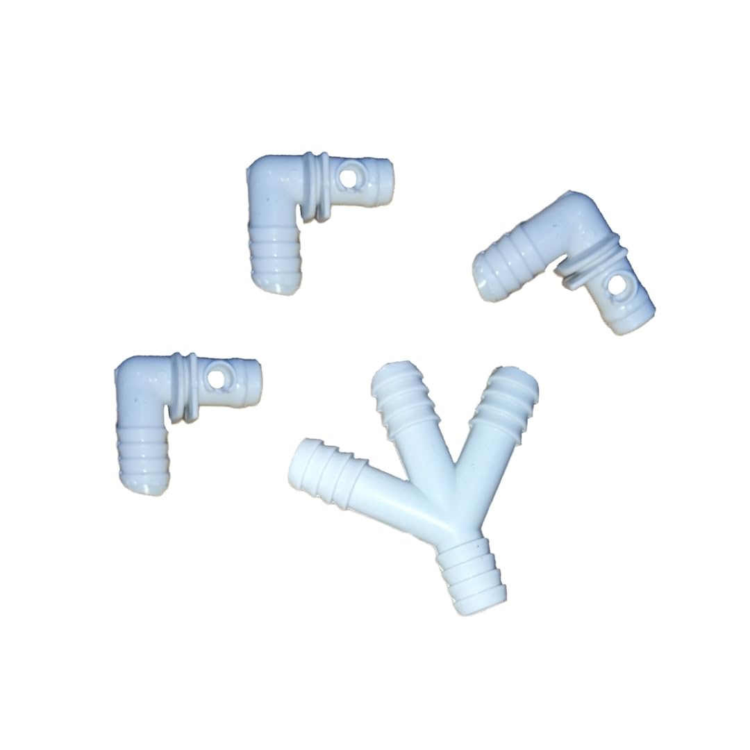 Water distributor for Air Coolers | Water Supply Hose Connector Splitter for Plastic/Desert Coolers and Watering Plants (Water splitter Y with elbow)-image-44