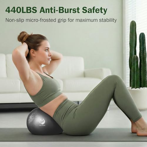 Image of Slim Panda Pilates Ball, 9 Inch Small Exercise Ball, Anti Burst Mini Yoga Ball for Stability, Workout, Barre, Core Strength, Physical Therapy, Balance, Stretching