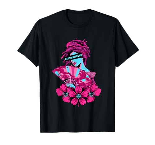 Geisha Disconnected Soft Grunge Vaporwave Aesthetic Glitch T-Shirt